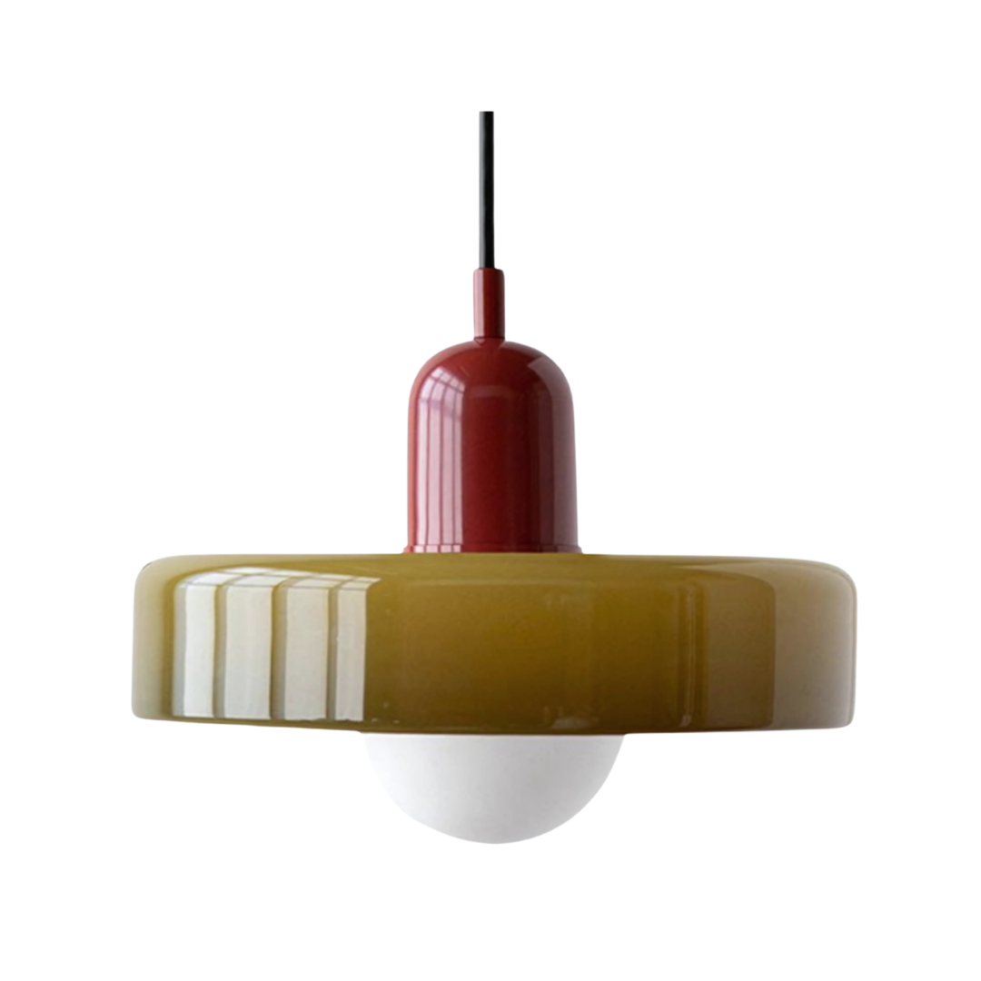 Bauhaus hanglamp van gekleurd Glas